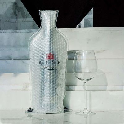 Douane 48x18CM de Dubbele Zak van de de Luchtbelreis van de Ritssluitings Plastic Beschermende Witte Wijn