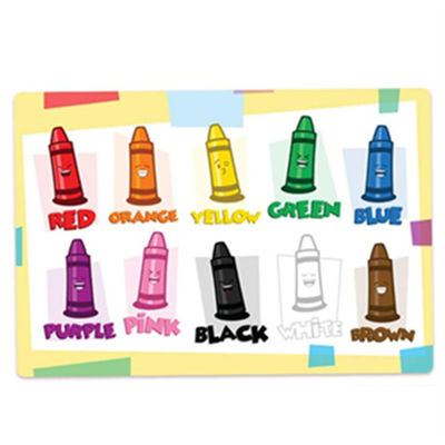De beschikbare de Kleurenontwerp van 12X18“ het Leren Waterdichte BPA Vrije Plastic Lijst Topper van Babyplacemats