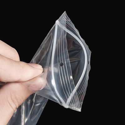Resealable Plastic Halsbandzakken met hangen Gaten Duidelijke Ritssluiting Baggies
