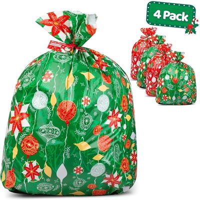 Zakken van de de Giftomslag van het douaneontwerp de Kleurrijke Plastic voor Reusachtige Kerstmis Huidige Verpakking
