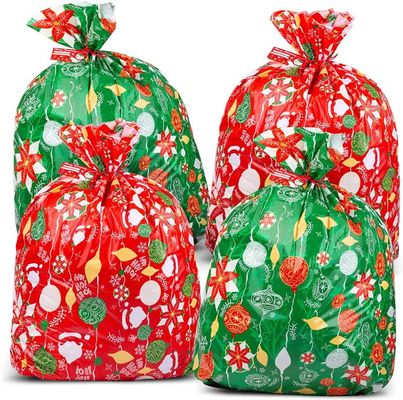 Zakken van de de Giftomslag van het douaneontwerp de Kleurrijke Plastic voor Reusachtige Kerstmis Huidige Verpakking