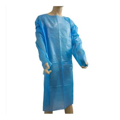 10 pak Blauwe CPE Laagschorten 45“ x 75“. Beschikbaar Polyethyleen. Unisex- vloeibaar-Bewijs Workwear.