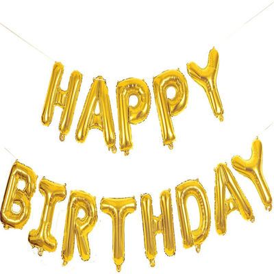 Gouden de Ballonsbanner van de Aluminiumfolie Gelukkige Verjaardag voor de Decoratie van de Verjaardagspartij