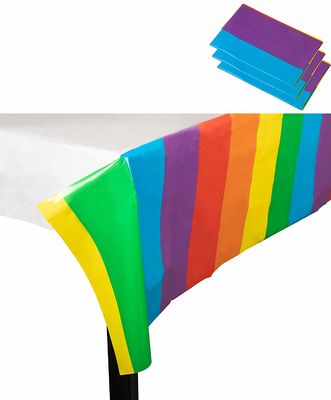 Regenboog Gedrukt PE Plastiek Gepast Wegwerpproduct 54 × van de Lijstdekking 108 Duim Rechthoekige Vorm
